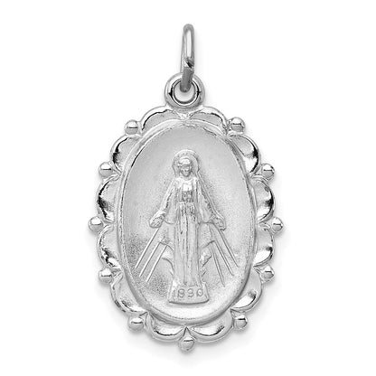 Sterlingsilber Rhodiniert Wundertätig Medaille