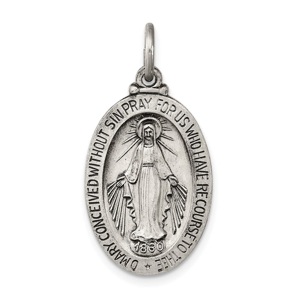 Sterlingsilber Antikisiert Wundertätig Medaille