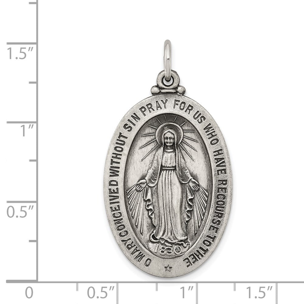 Sterlingsilber Antikisiert Wundertätig Medaille