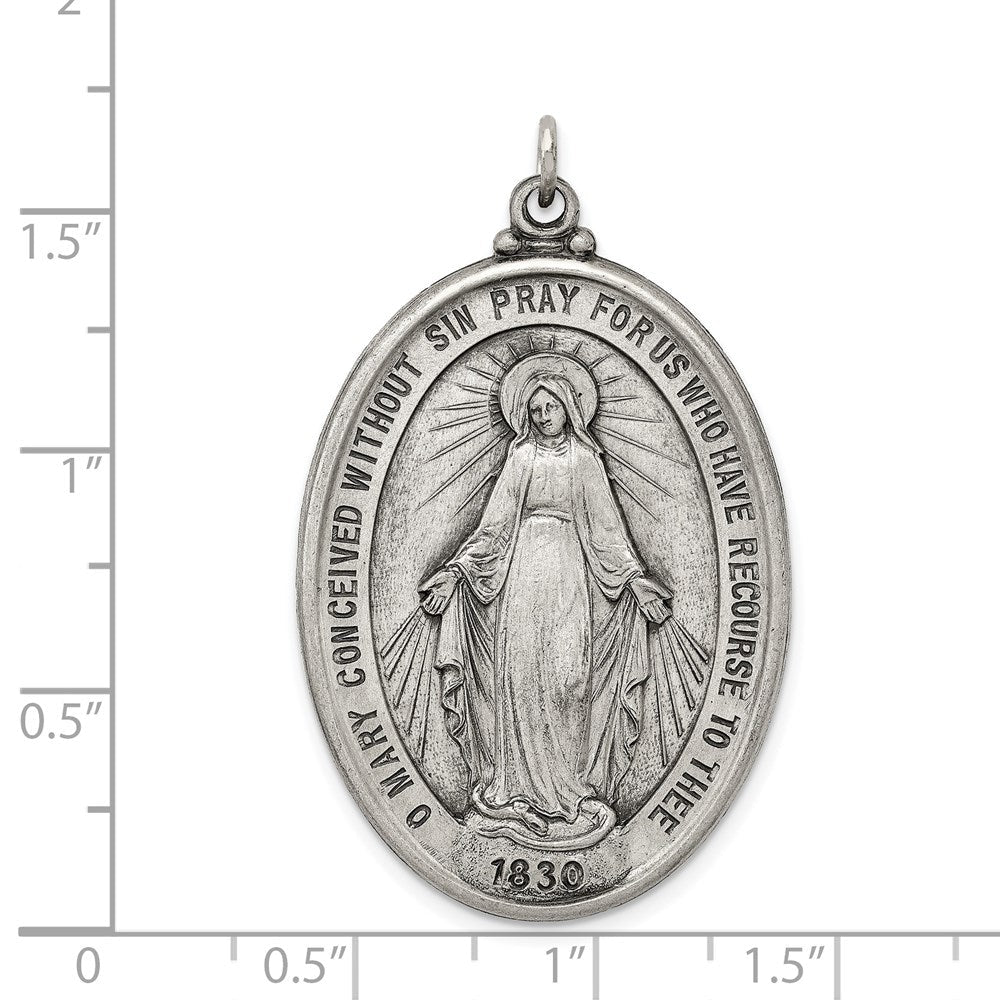 Sterlingsilber Antikisiert Wundertätig Medaille