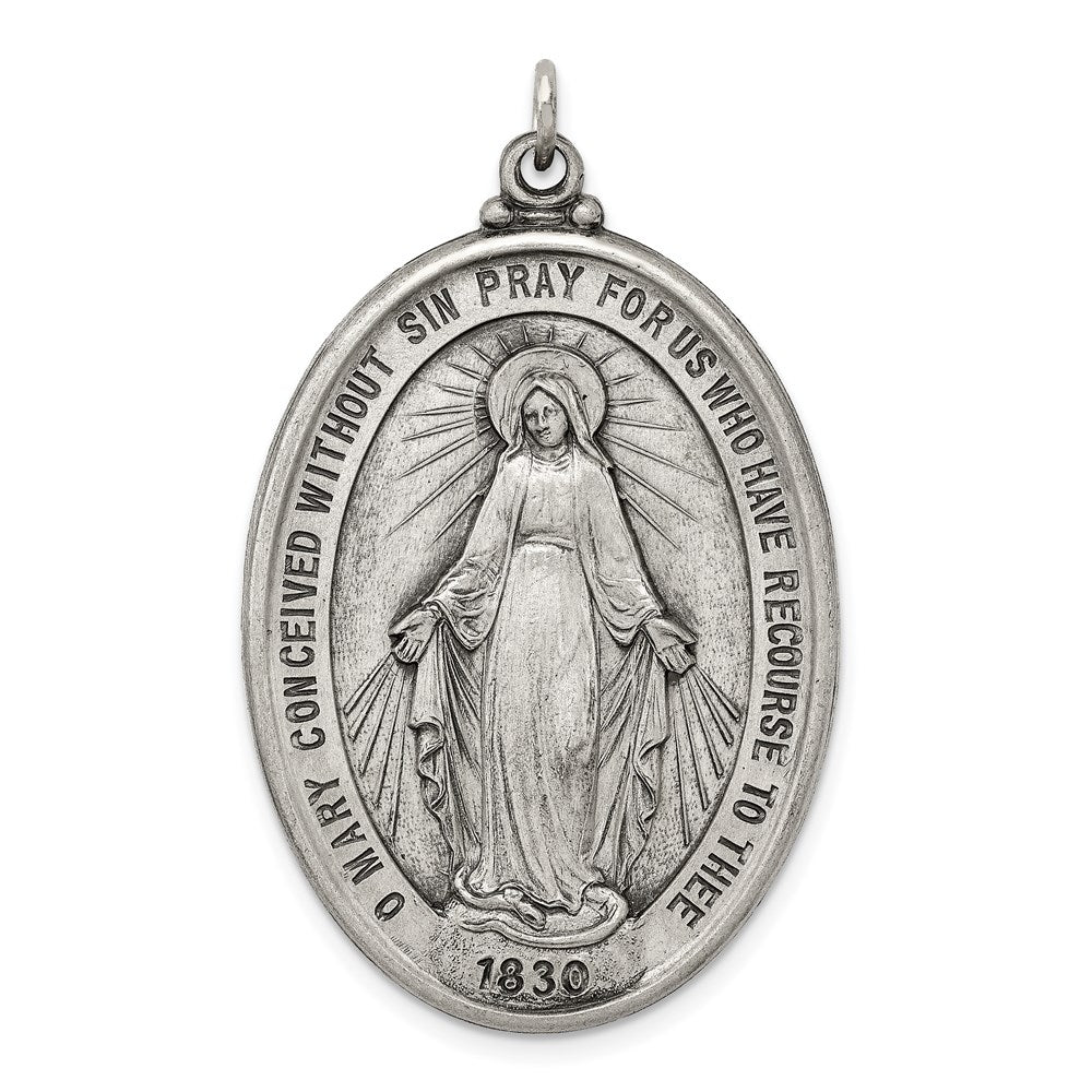 Sterlingsilber Antikisiert Wundertätig Medaille