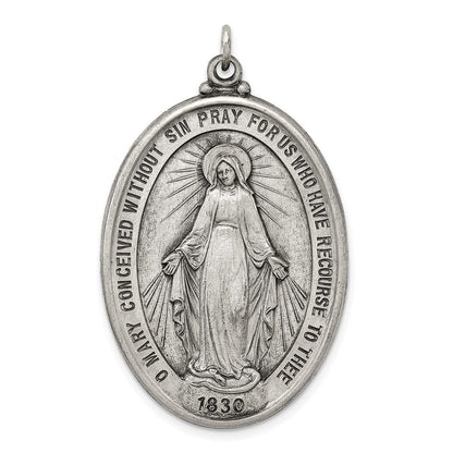 Sterlingsilber Antikisiert Wundertätig Medaille