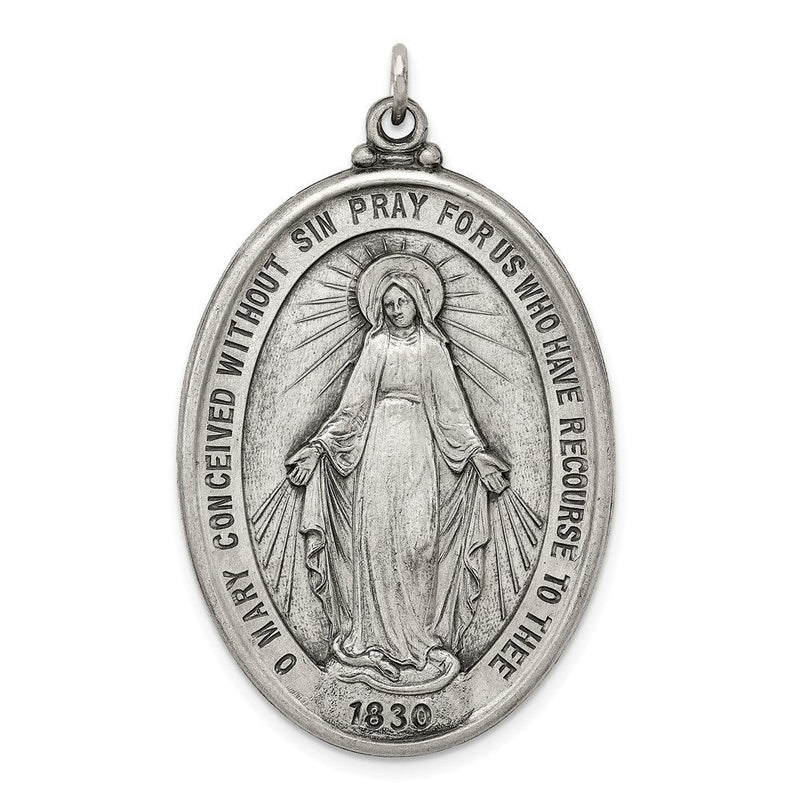 Sterlingsilber Antikisiert Wundertätig Medaille