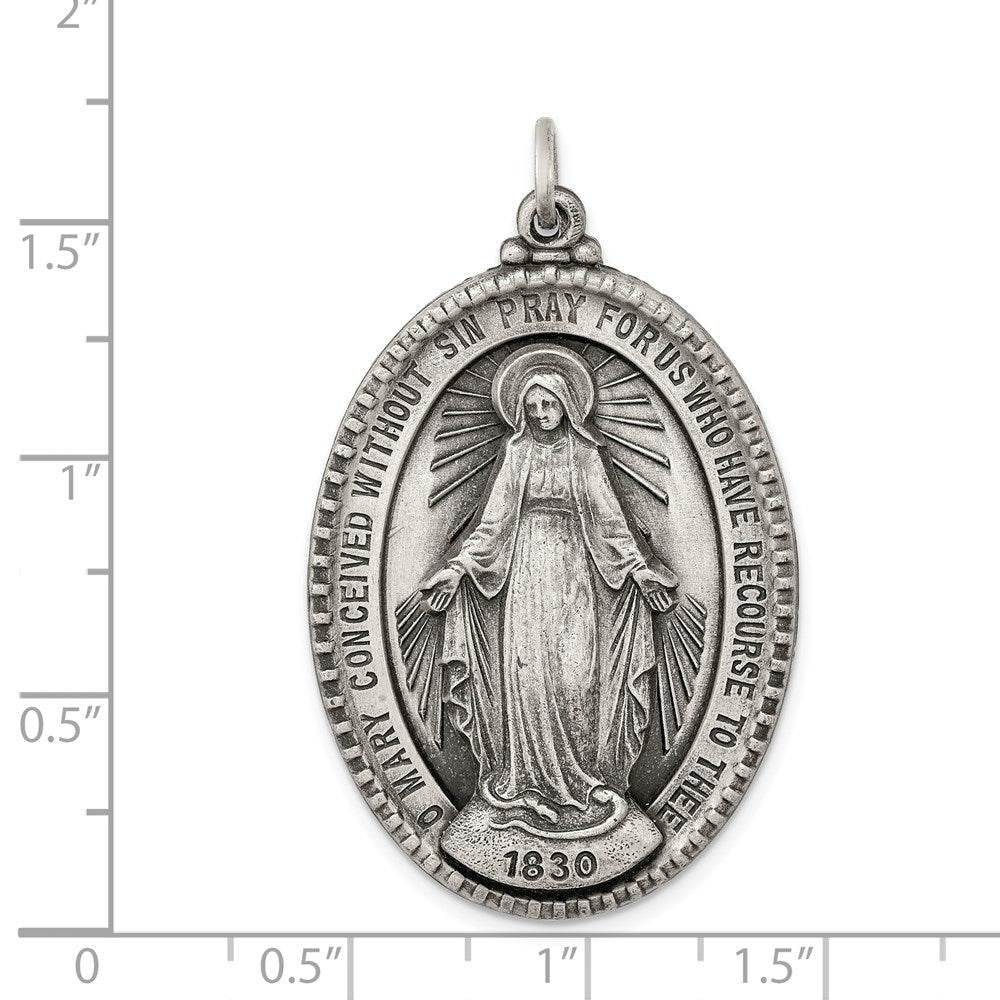 Sterlingsilber Antikisiert Wundertätig Medaille