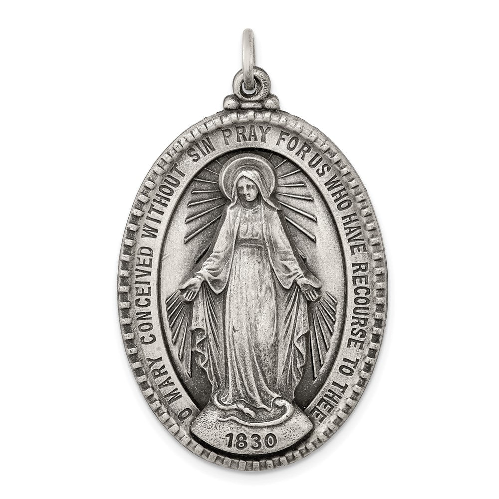 Sterlingsilber Antikisiert Wundertätig Medaille