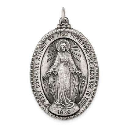Sterlingsilber Antikisiert Wundertätig Medaille