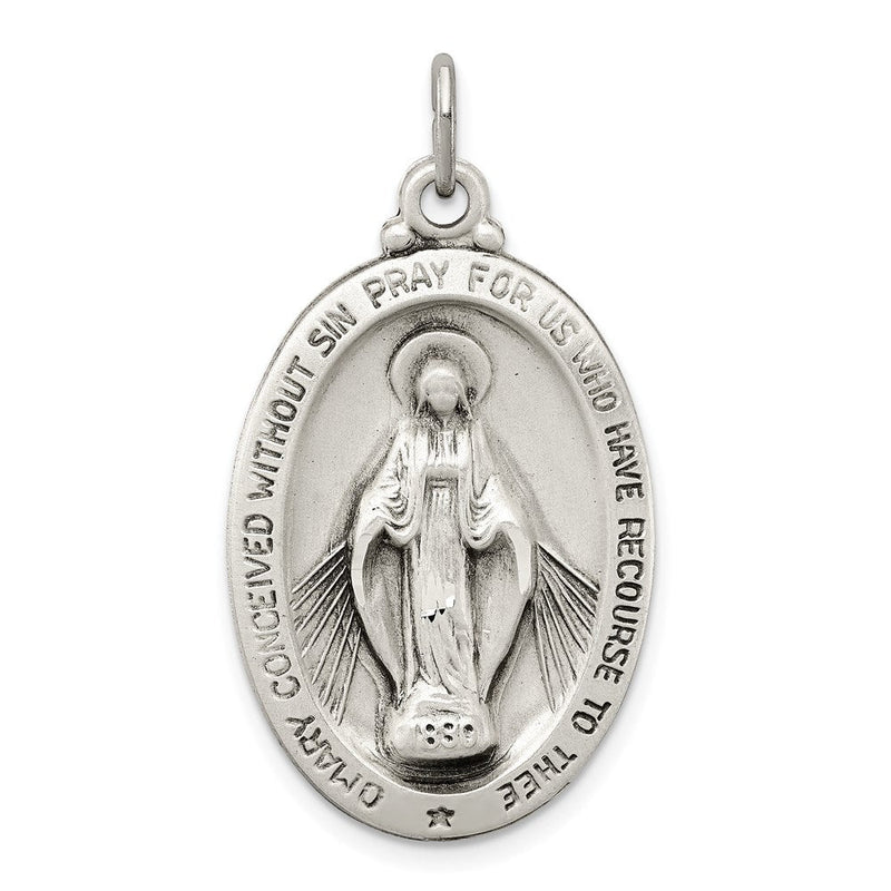 Sterlingsilber Antikisiert Wundertätig Medaille