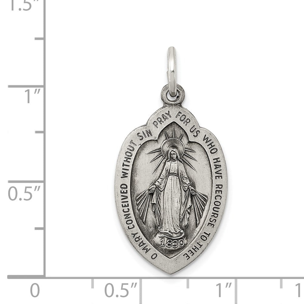 Sterlingsilber Antikisiert Wundertätig Medaille