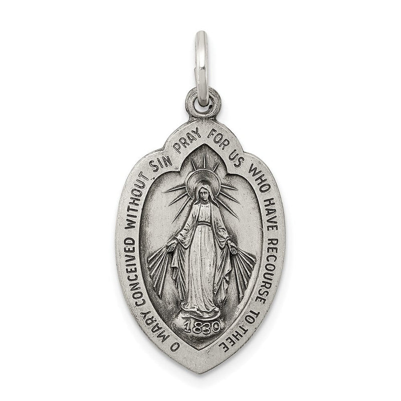 Sterlingsilber Antikisiert Wundertätig Medaille