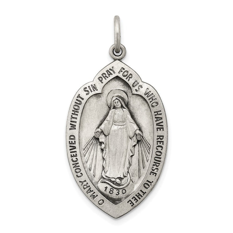 Sterlingsilber Antikisiert Wundertätig Medaille