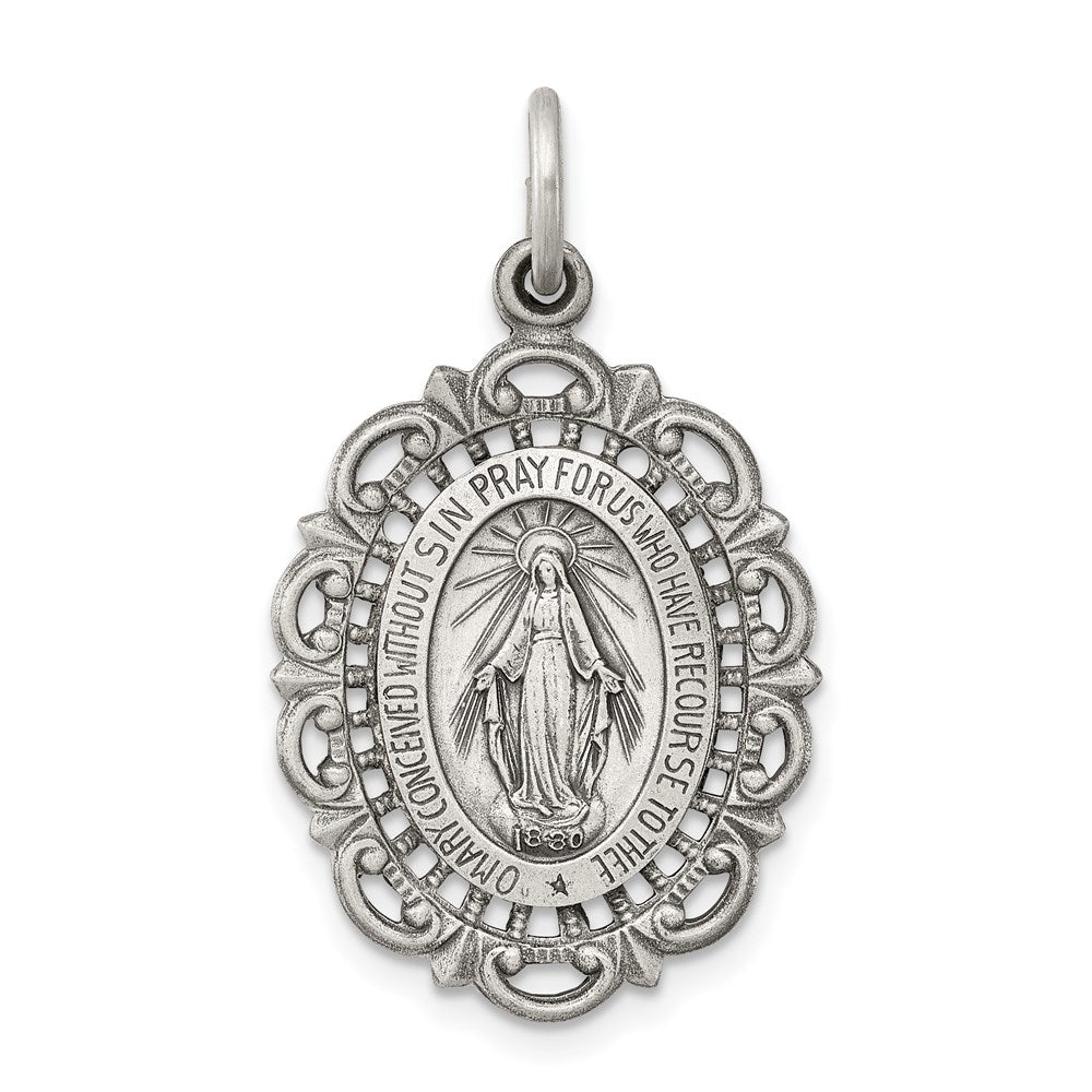 Sterlingsilber Antikisiert Wundertätig Medaille