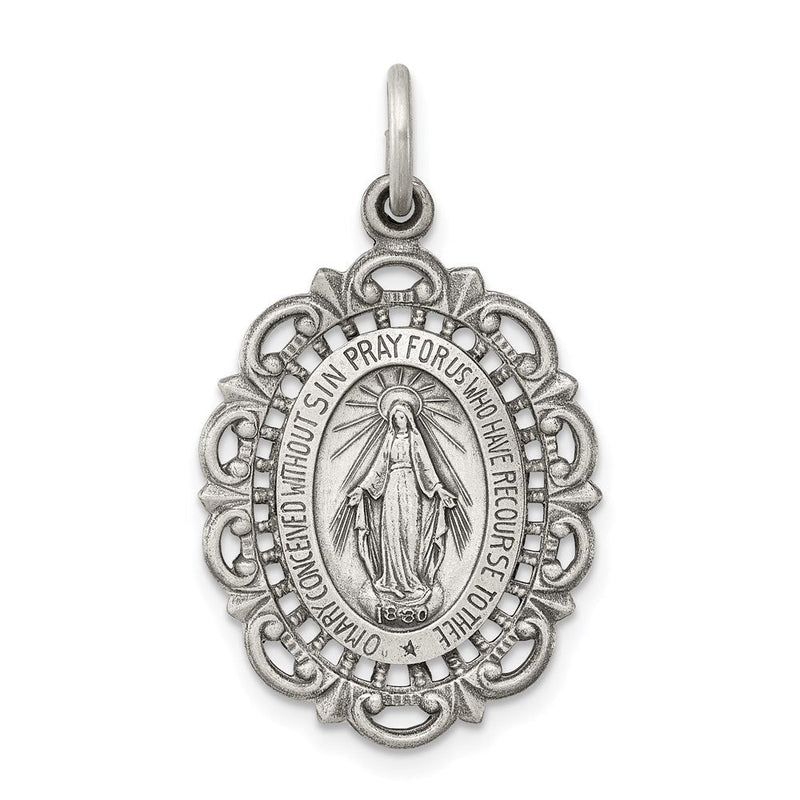 Sterlingsilber Antikisiert Wundertätig Medaille