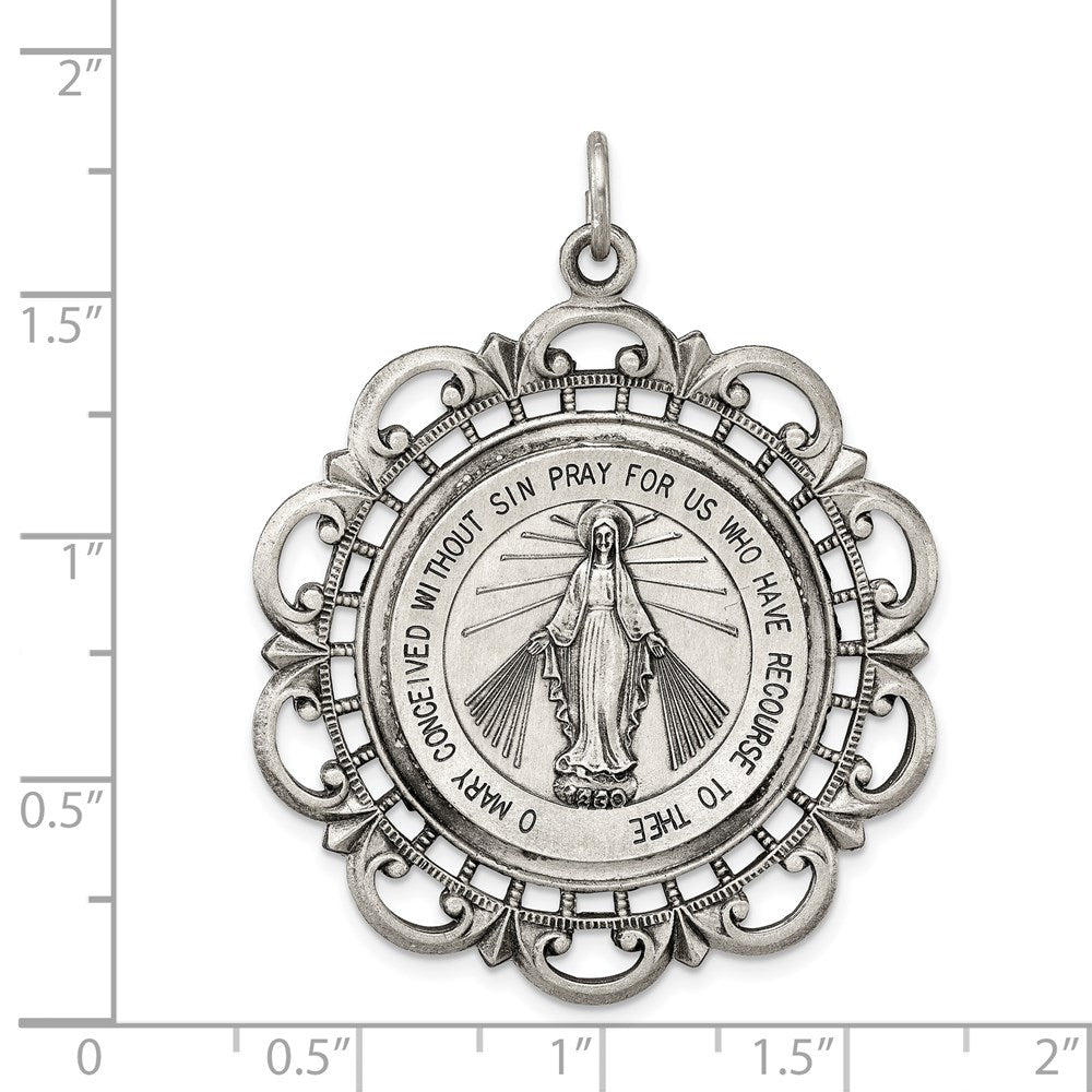 Sterlingsilber Antikisiert Wundertätig Medaille