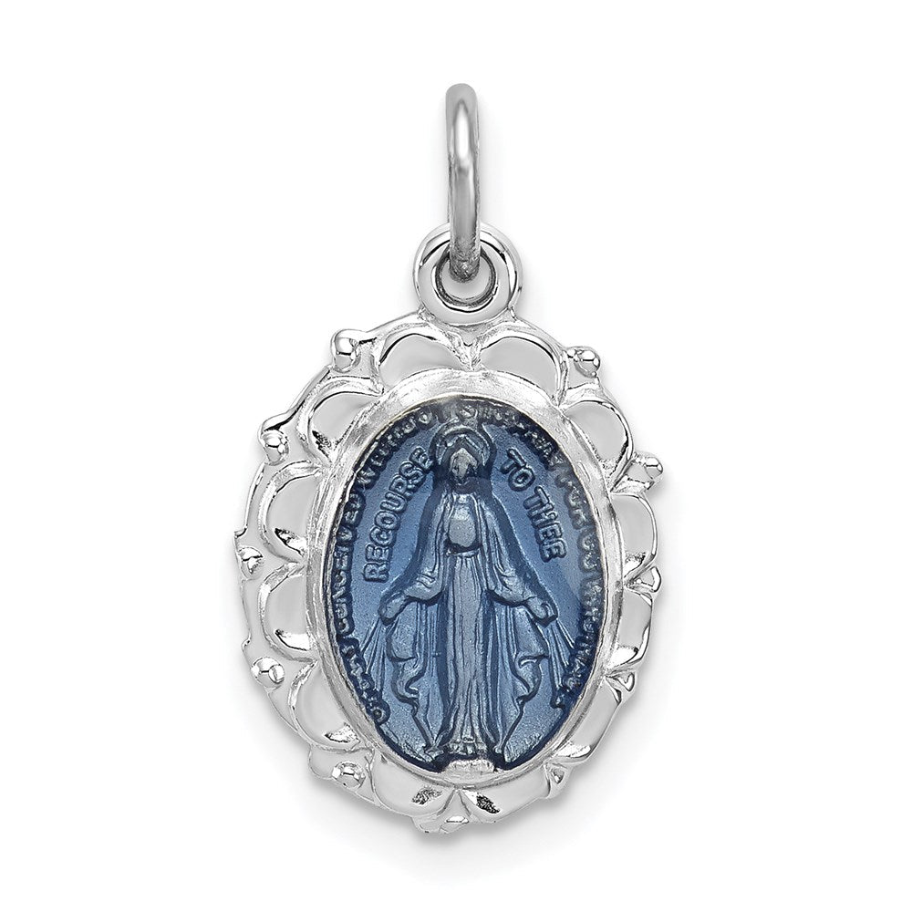 Sterlingsilber Rhodiniert Wundertätig Medaille