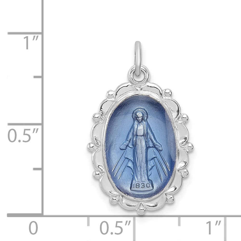 Sterlingsilber Rhodiniert Wundertätig Medaille