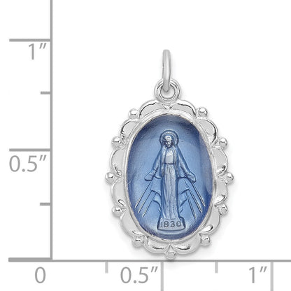 Sterlingsilber Rhodiniert Wundertätig Medaille