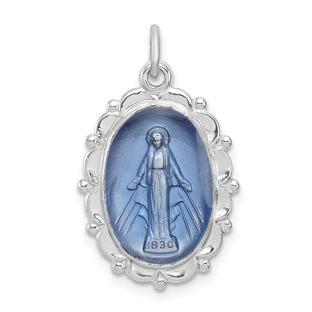 Sterlingsilber Rhodiniert Wundertätig Medaille