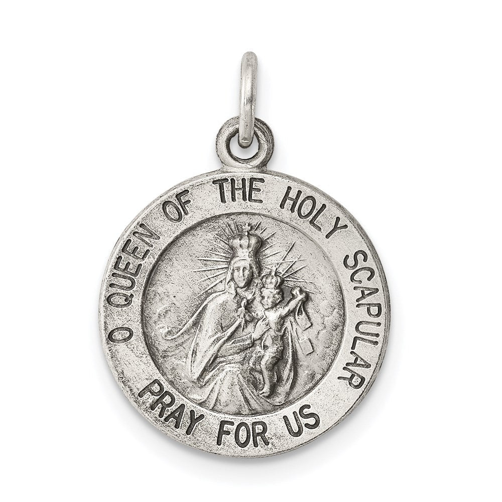 Sterlingsilber Antikisiert Queen Of The Heilig Scapular Medaille