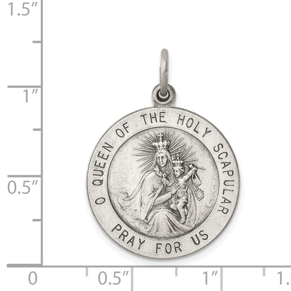 Sterlingsilber Antikisiert Queen Of The Heilig Scapular Medaille