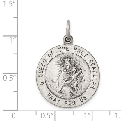 Sterlingsilber Antikisiert Queen Of The Heilig Scapular Medaille