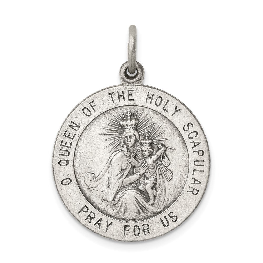 Sterlingsilber Antikisiert Queen Of The Heilig Scapular Medaille