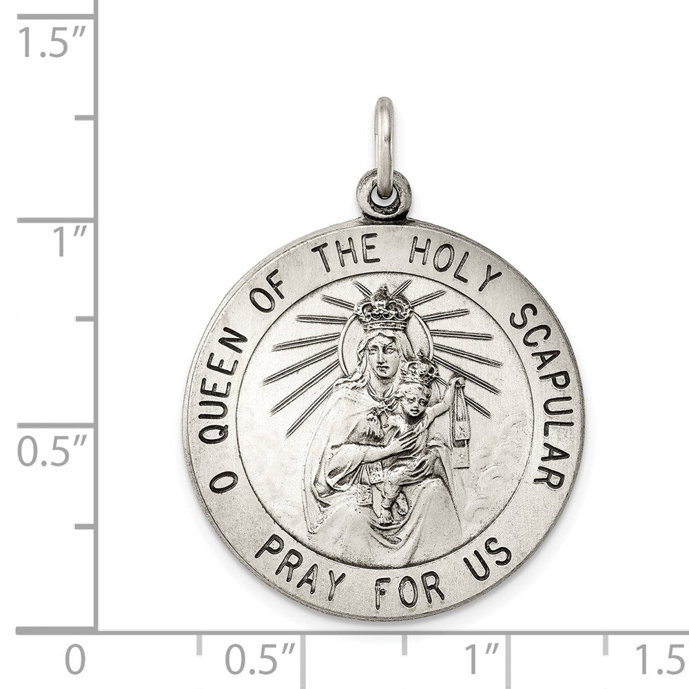 Sterlingsilber Antikisiert Queen Of The Heilig Scapular Medaille
