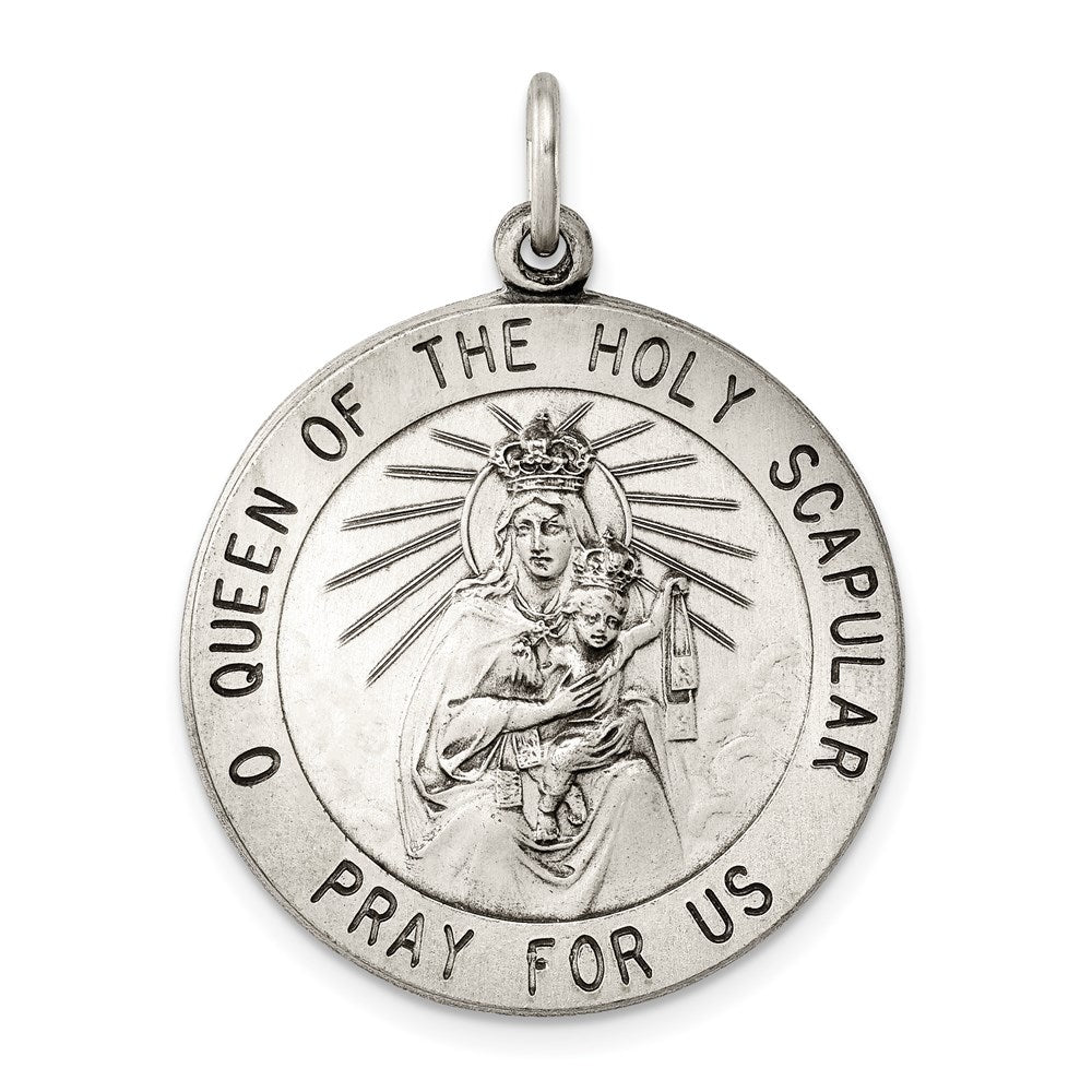 Sterlingsilber Antikisiert Queen Of The Heilig Scapular Medaille