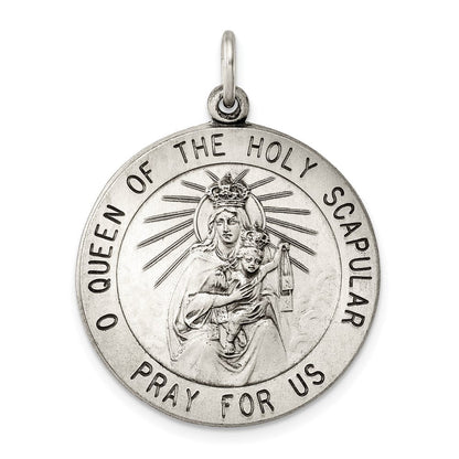 Sterlingsilber Antikisiert Queen Of The Heilig Scapular Medaille