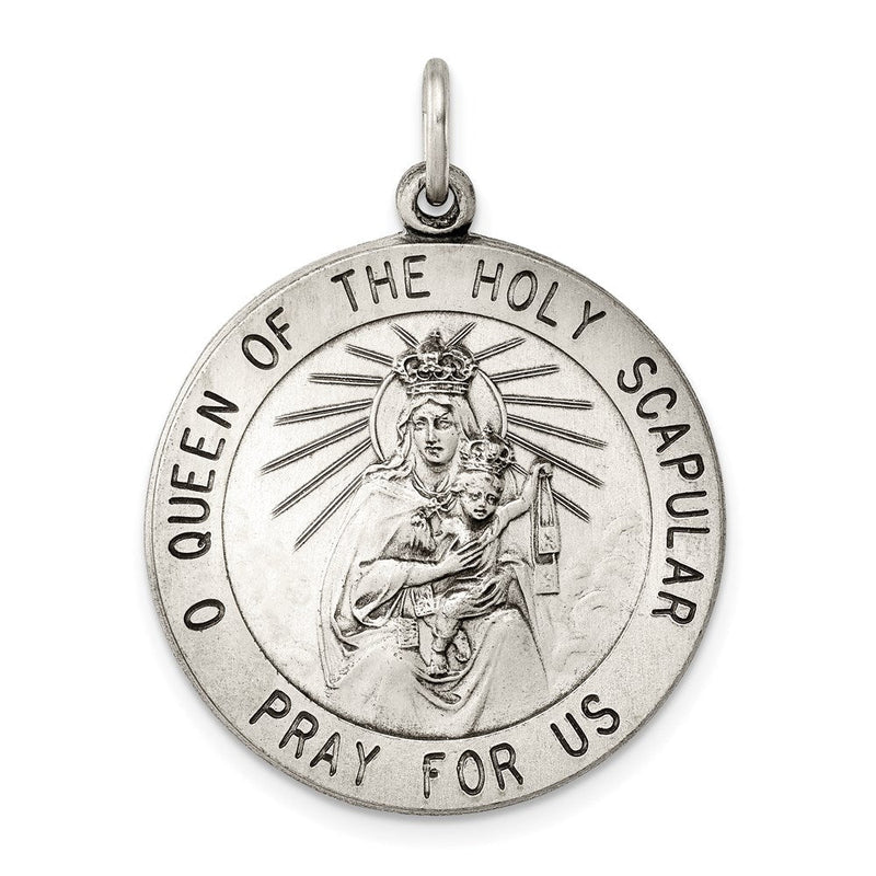 Sterlingsilber Antikisiert Queen Of The Heilig Scapular Medaille