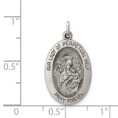 Sterlingsilber Antikisiert Our Damen Of Perpetual Help Oval Medaille
