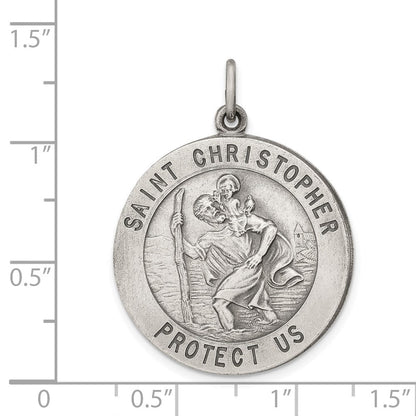 Sterlingsilber Antikisiert St. Christopher Medaille