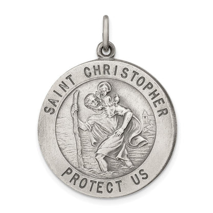 Sterlingsilber Antikisiert St. Christopher Medaille