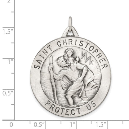 Sterlingsilber Antikisiert St. Christopher Medaille