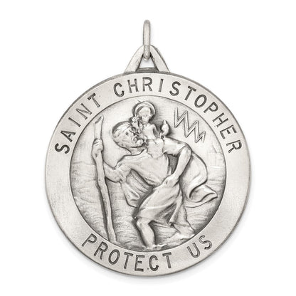 Sterlingsilber Antikisiert St. Christopher Medaille