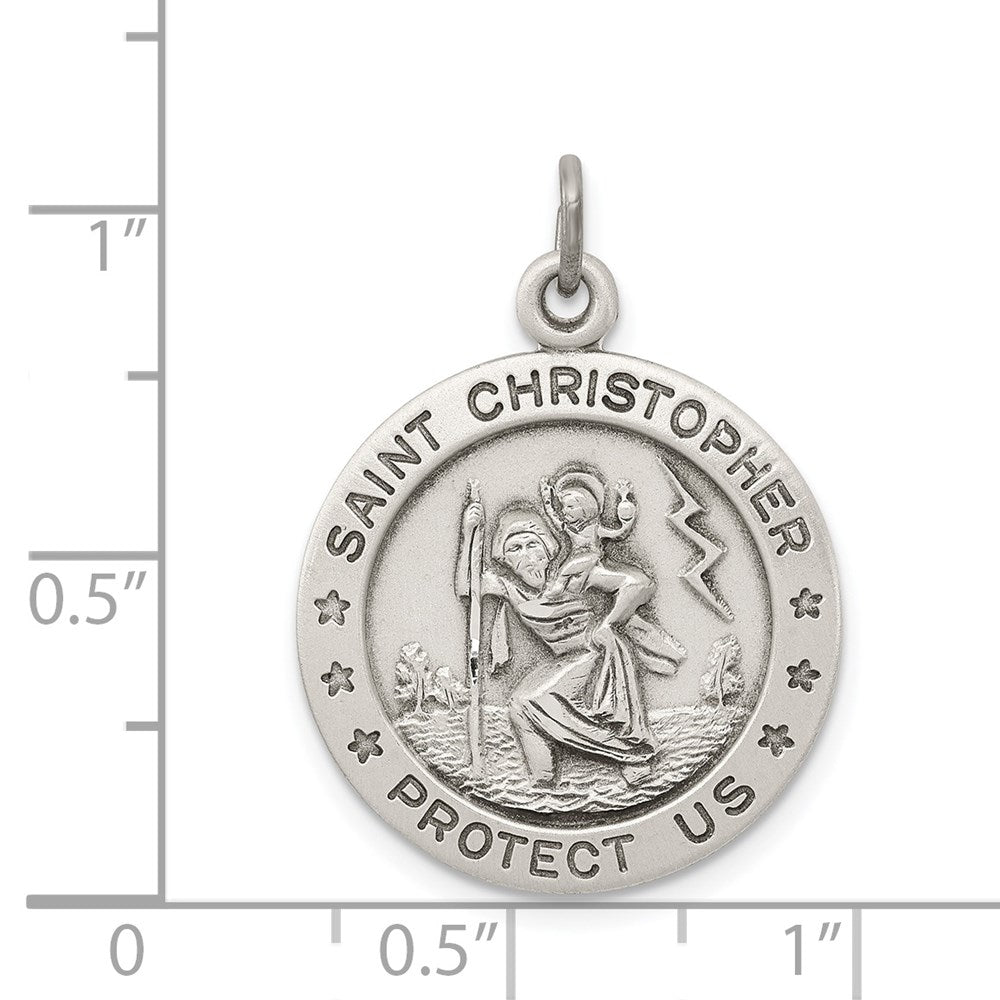 Sterlingsilber Antikisiert St. Christopher Medaille