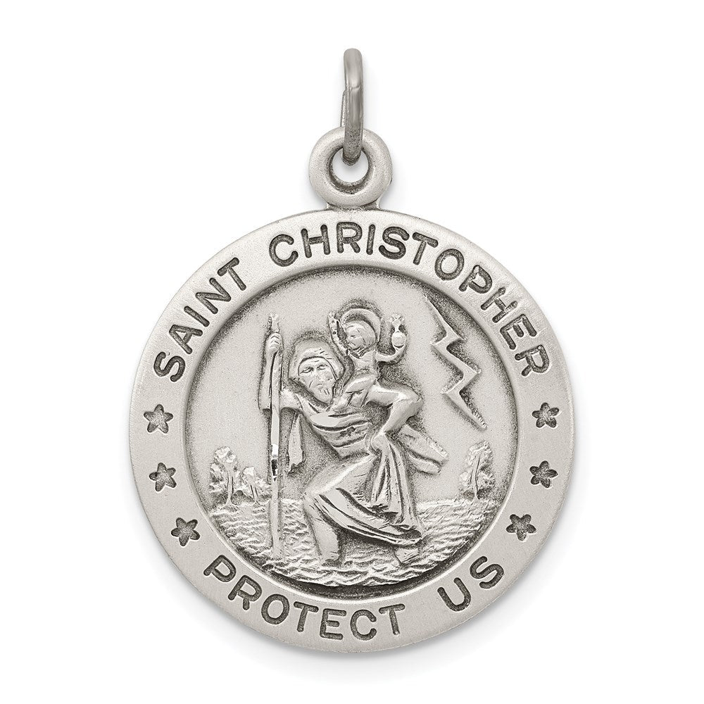 Sterlingsilber Antikisiert St. Christopher Medaille