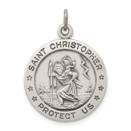 Sterlingsilber Antikisiert St. Christopher Medaille