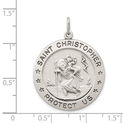Sterlingsilber Antikisiert St. Christopher Medaille