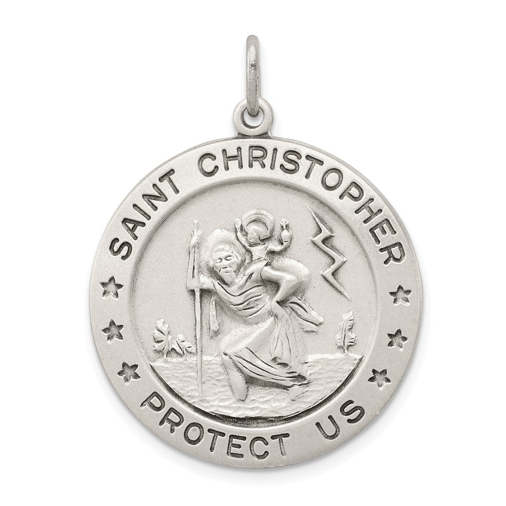 Sterlingsilber Antikisiert St. Christopher Medaille