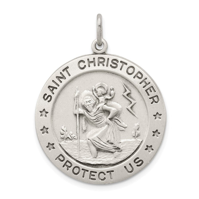 Sterlingsilber Antikisiert St. Christopher Medaille