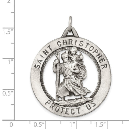 Sterlingsilber Antikisiert St. Christopher Medaille