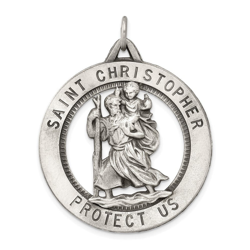 Sterlingsilber Antikisiert St. Christopher Medaille