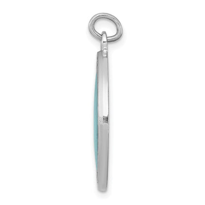 Sterlingsilber Rhodiniert Emailliert St. Christopher Medaille