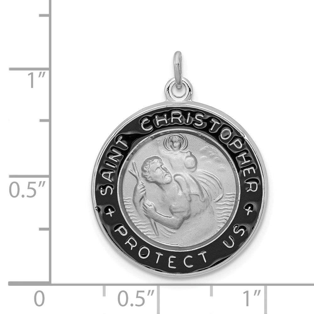 Sterlingsilber Rhodiniert Emailliert St. Christopher Medaille