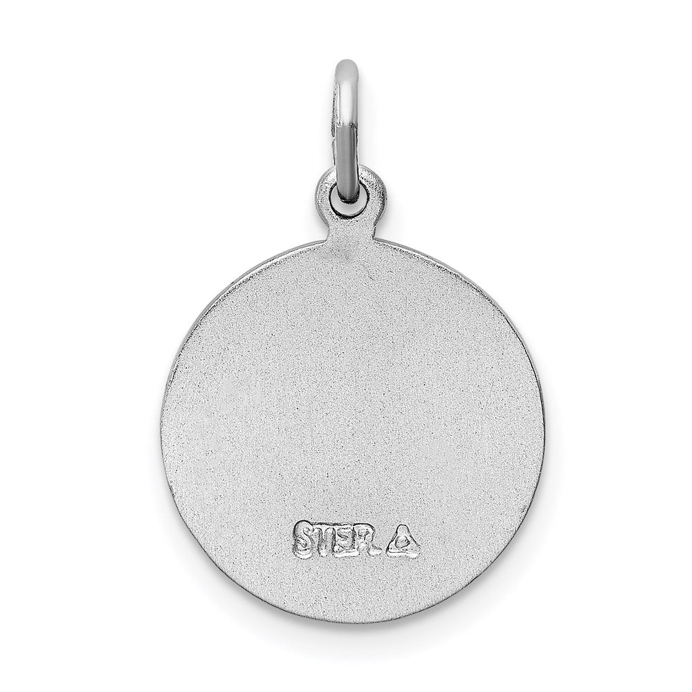 Sterlingsilber Rhodiniert Blau Epoxid St. Christopher Medaille