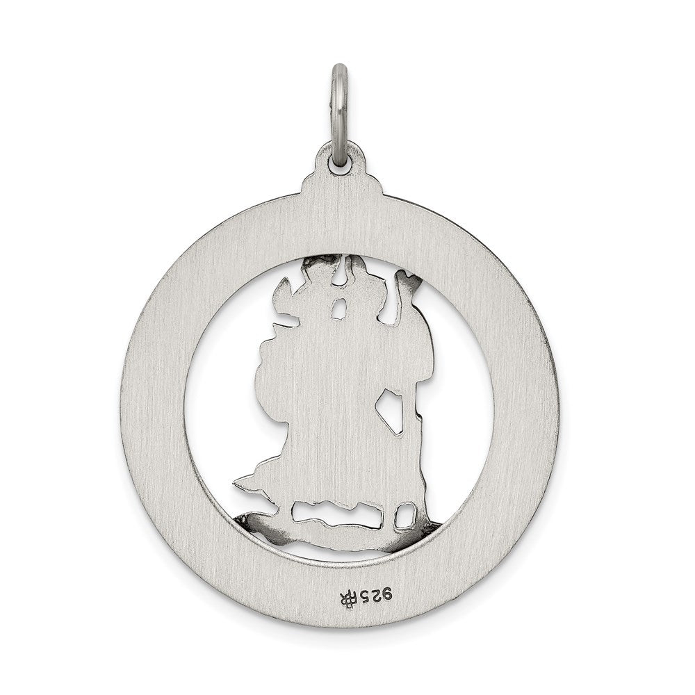 Sterlingsilber Antikisiert St. Christopher Medaille