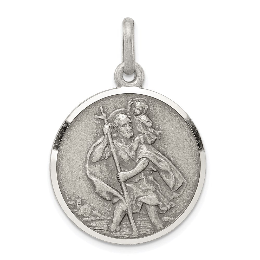Sterlingsilber Antikisiert St. Christopher Medaille