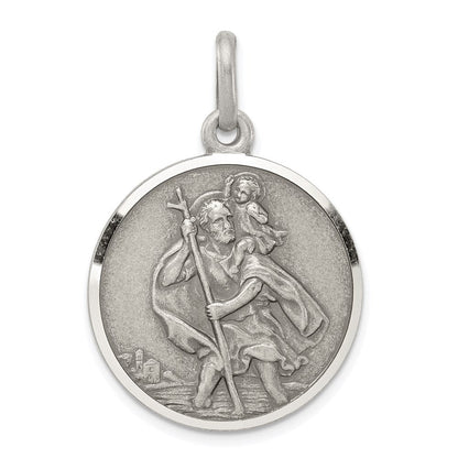 Sterlingsilber Antikisiert St. Christopher Medaille