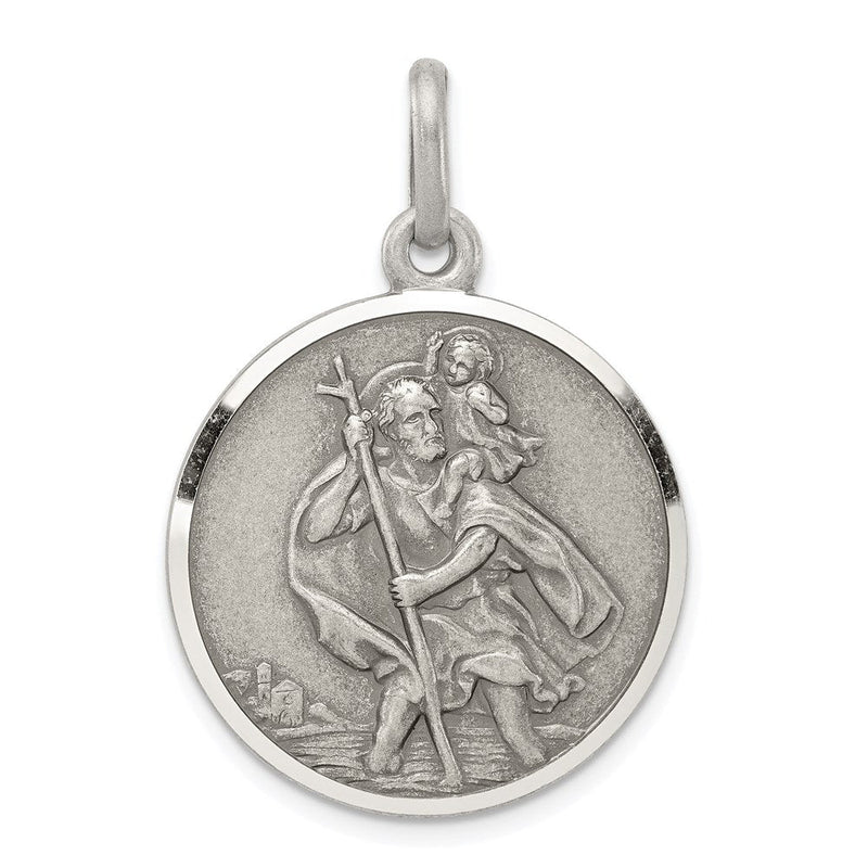 Sterlingsilber Antikisiert St. Christopher Medaille