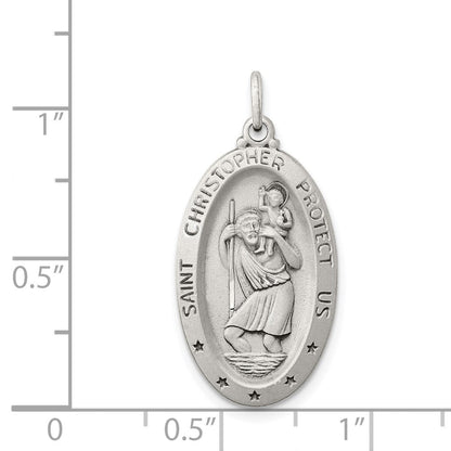 Sterlingsilber Antikisiert St. Christopher Medaille